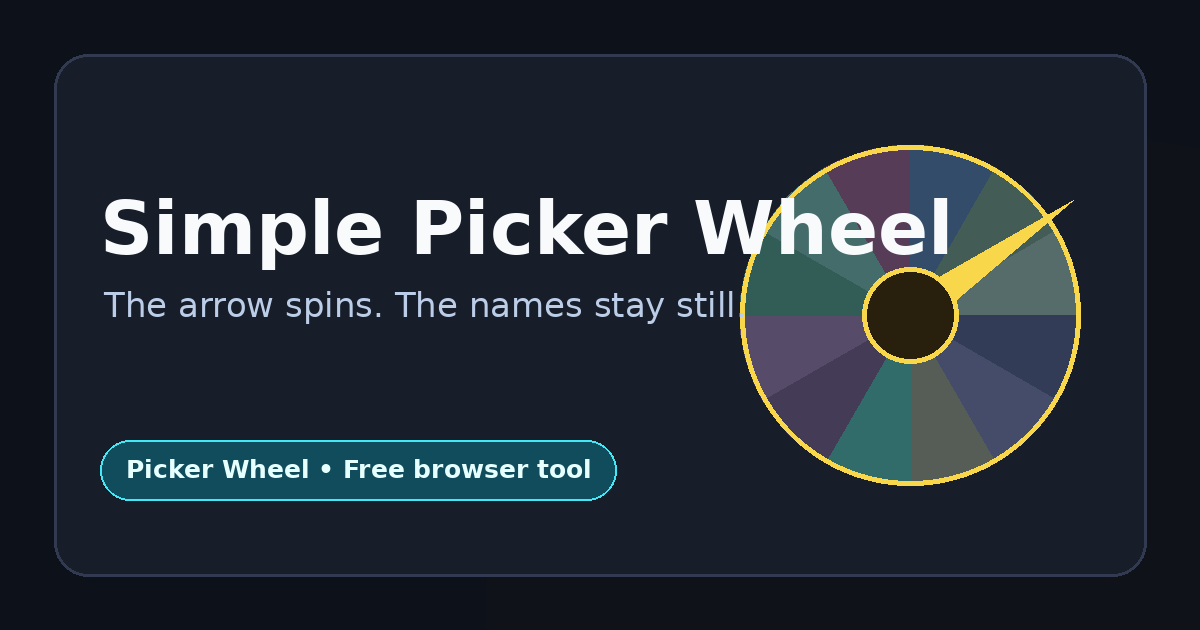 Simple Picker Wheel - Random Name Picker With Readable Names